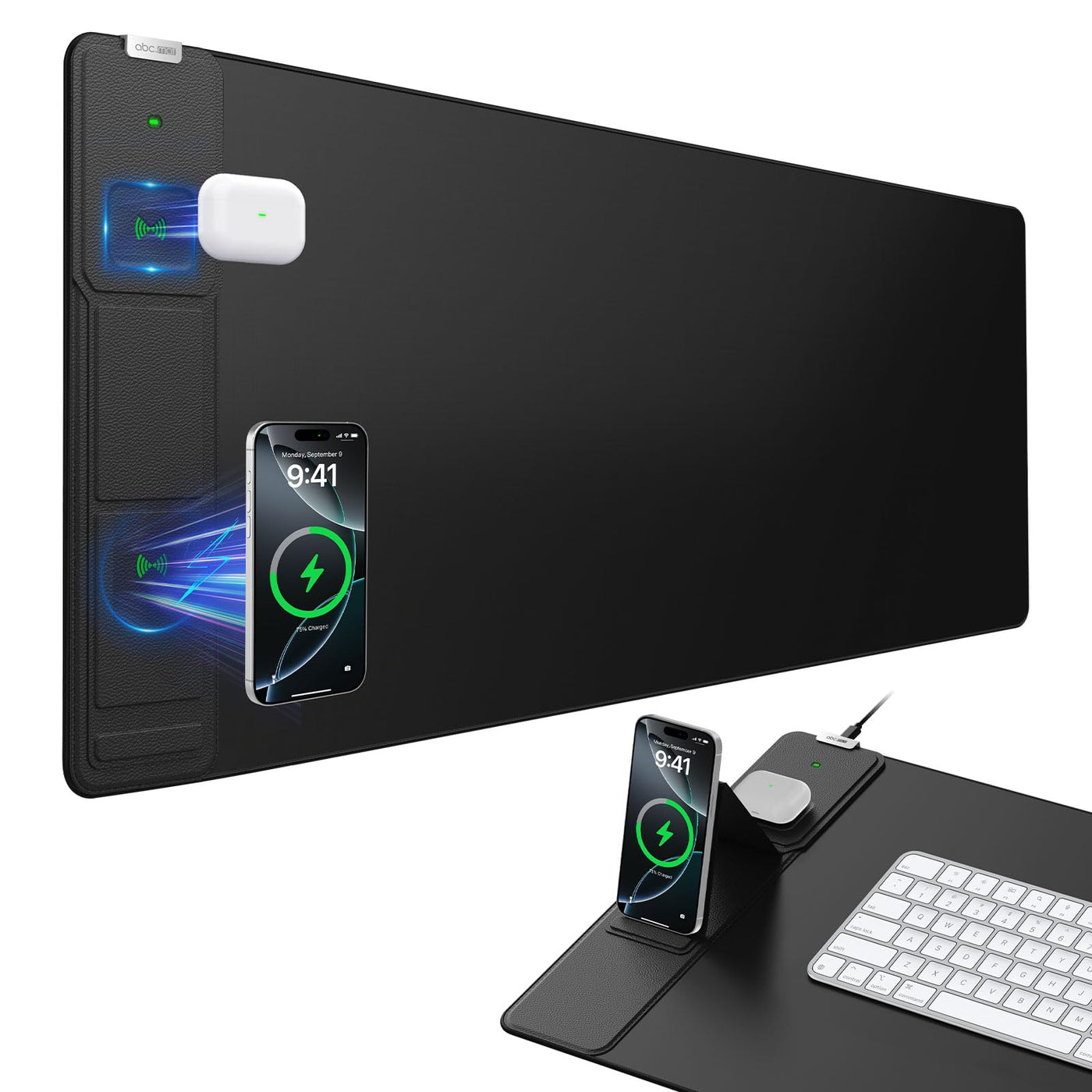 15W Wireless Charging Mouse Pad Large Non Slip Gaming Desk Mat