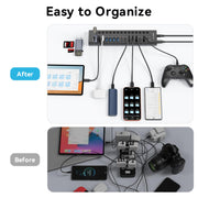 16 Port Powered USB 3.2 Hub 8 USB C 8 USB A with 96W Adapter