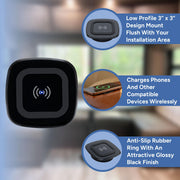 12V Flush Mount Wireless Charger 10W Qi Charging Pad