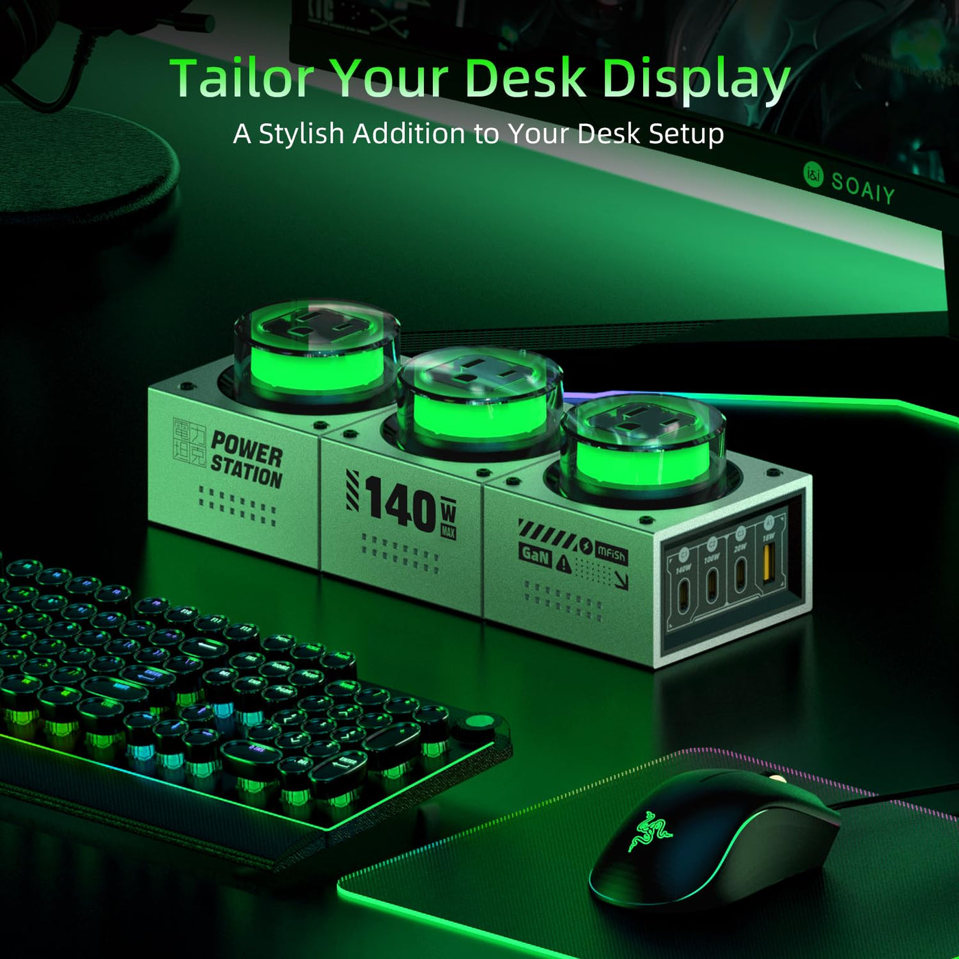 GaN Desktop Power Strip Charging Power Hubs