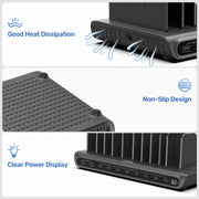 USB Charging Dock Station Organizer with Adjustable Dividers