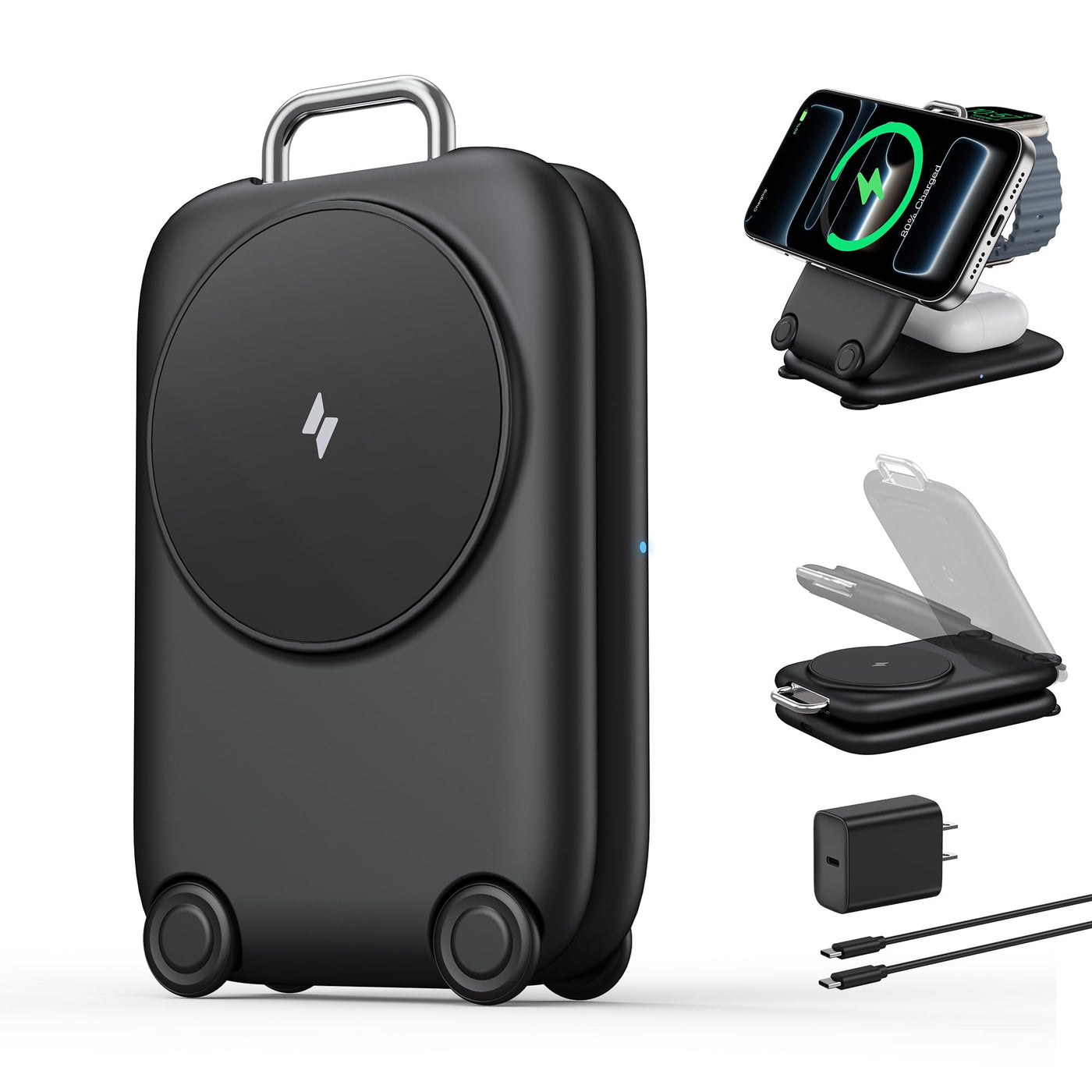 3 in 1 Magnetic Fast Wireless Charging Station for Travel