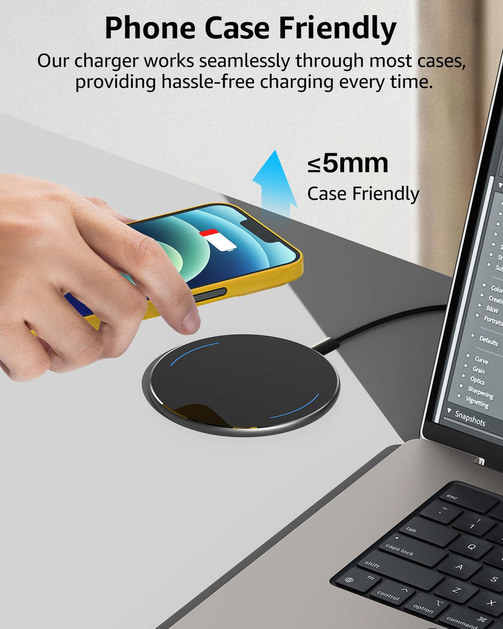 15W Anti Slip Aircraft Grade Aluminum Fast Wireless Charging Pad