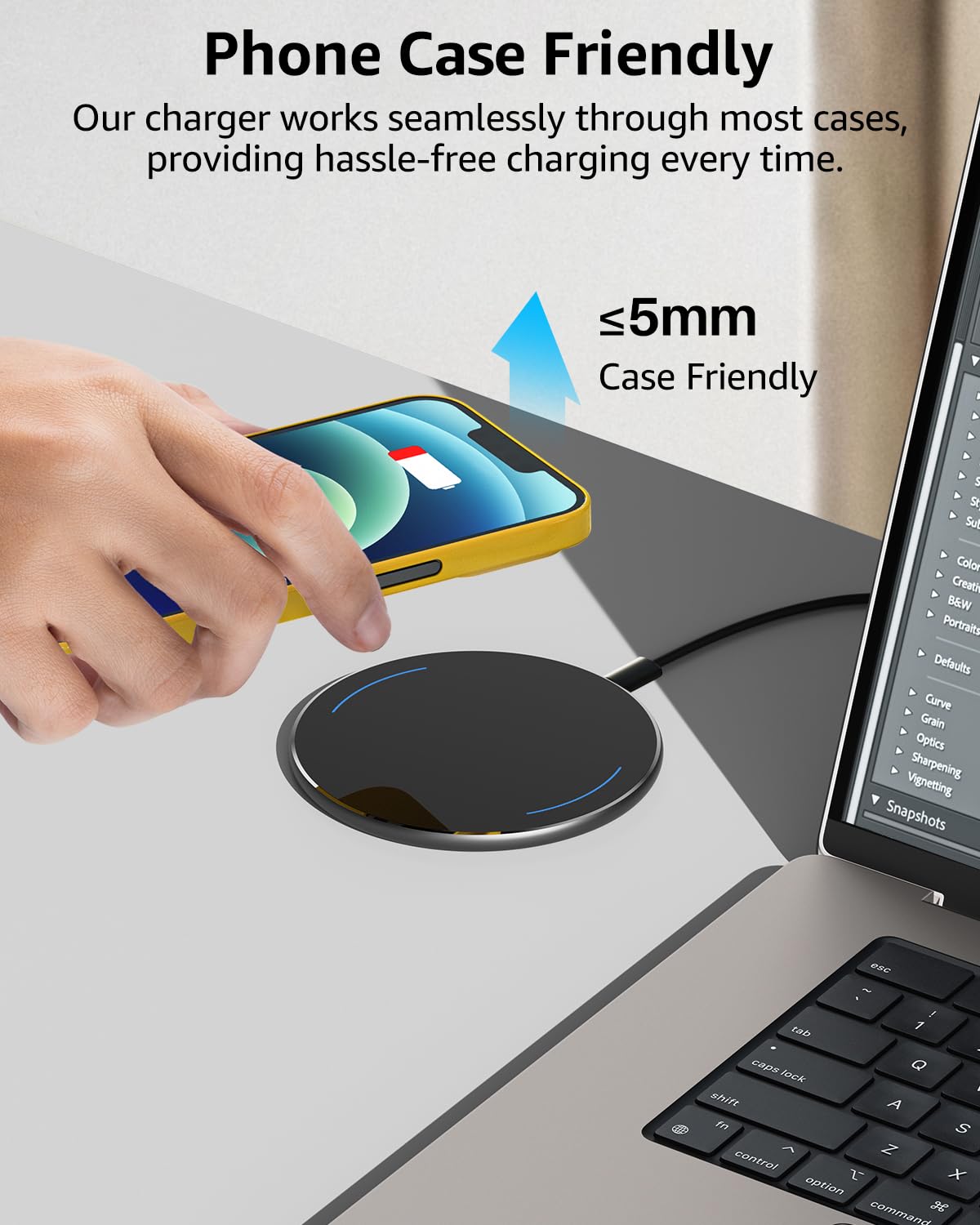 15W Anti Slip Aircraft Grade Aluminum Fast Wireless Charging Pad