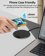 15W Anti Slip Aircraft Grade Aluminum Fast Wireless Charging Pad