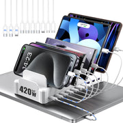 320W 10 Port USB C Fast Charging Station Organizer Dock