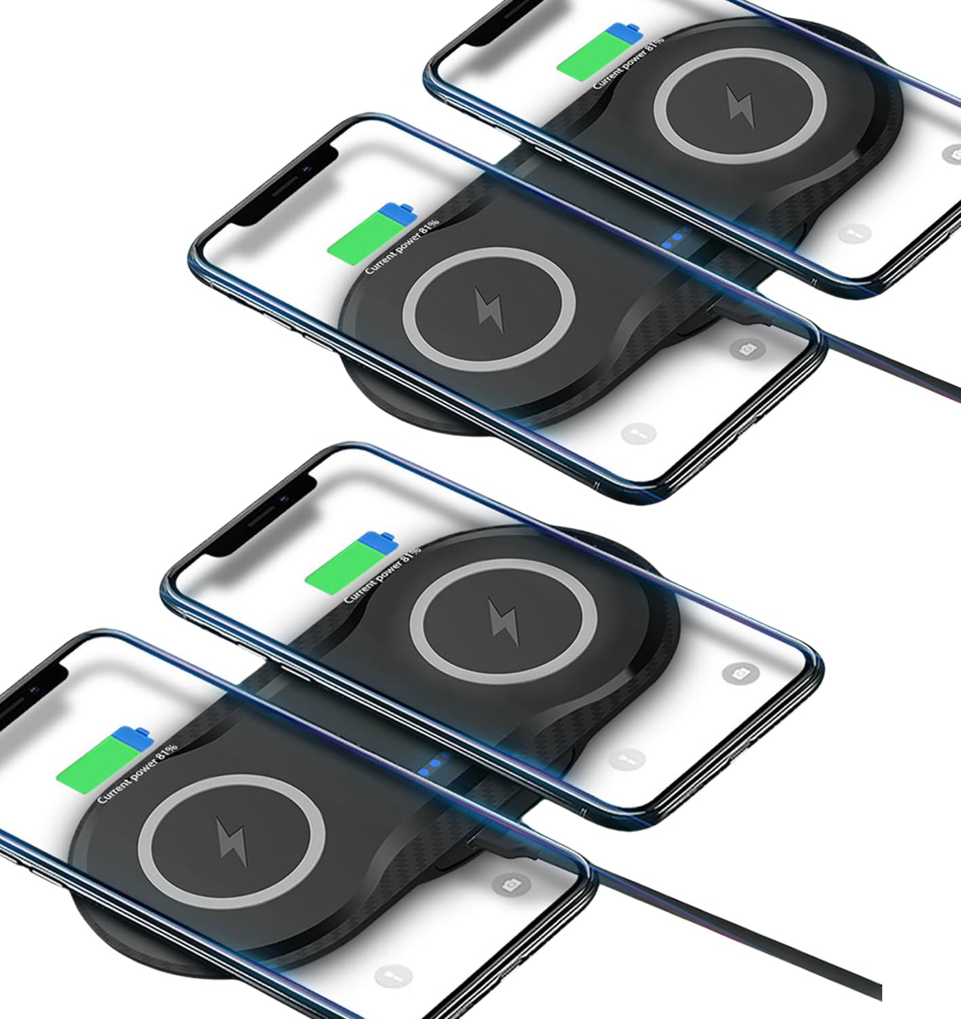 30W Dual Wireless Charging Pad for Multiple Qi Devices