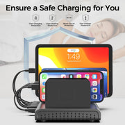 USB Charging Dock Station Organizer with Adjustable Dividers