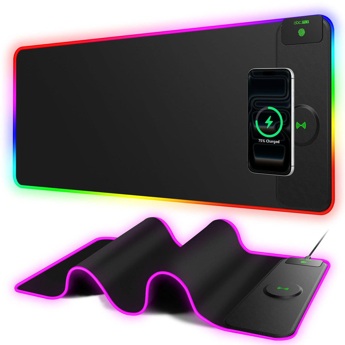 15W Fast Wireless Charging Mouse Pad Large Gaming Desk Mat