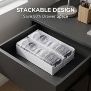 2 Pack Cable Organizer Box with 22 Mini Clear Cord Storage Cases