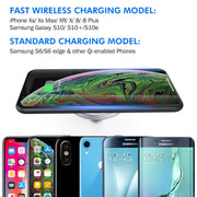 10W Qi Fast Wireless Charging Pad Minimalist Charger for Devices