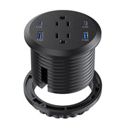 3 Inch Flush Mount Desktop Power Grommet USB C 2 AC Outlets