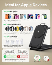 3 in 1 Magnetic Fast Wireless Charging Station for Travel