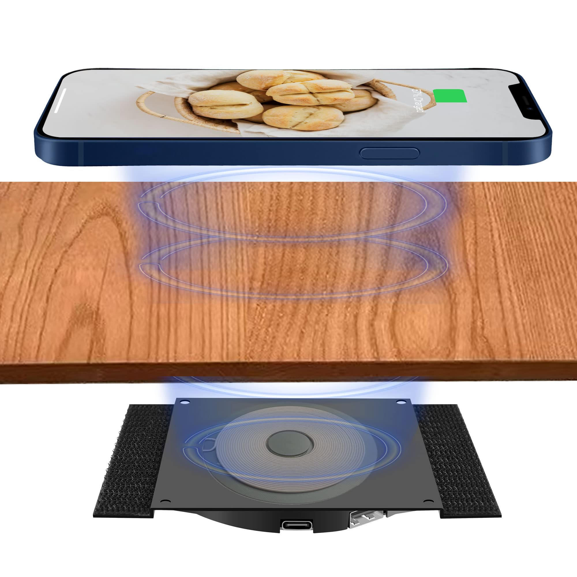 10W Invisible Under Desk Wireless Charging Pad Long Distance Charger