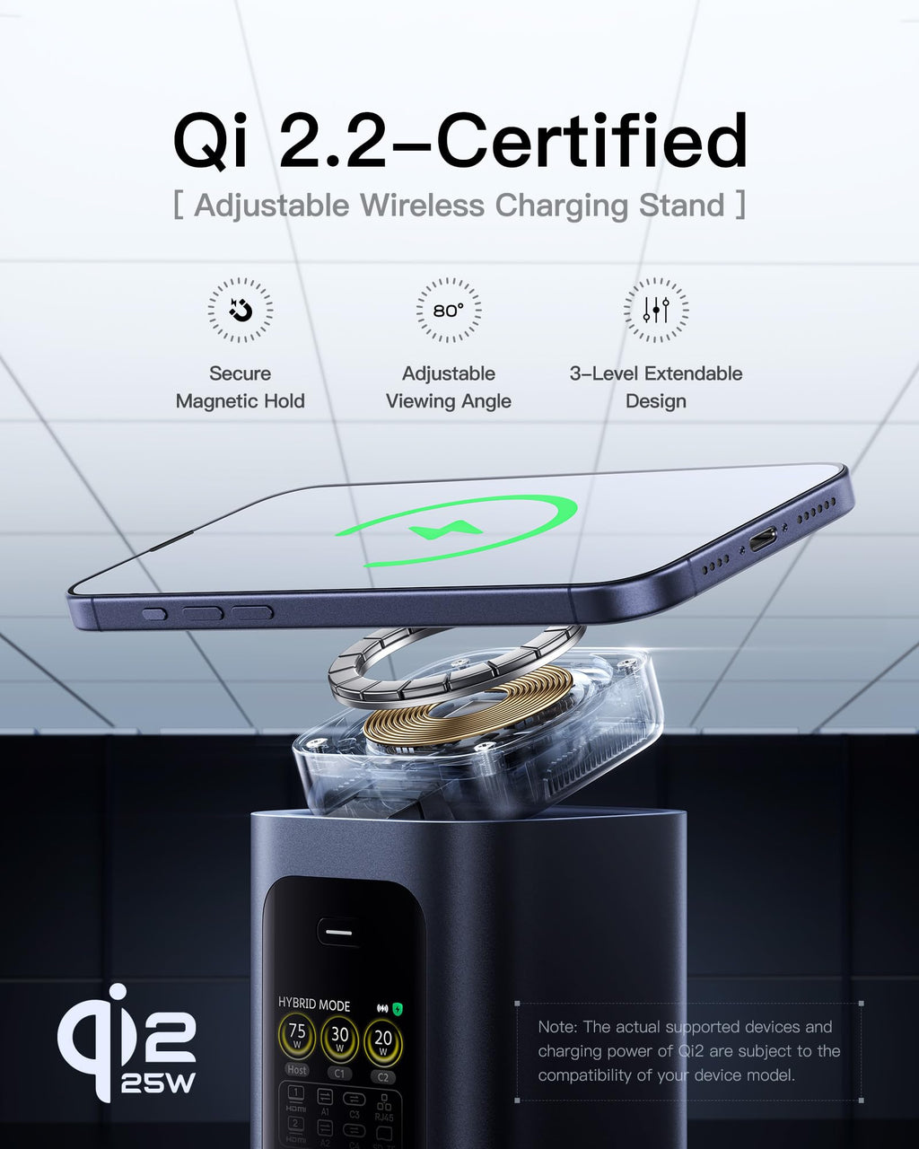 15 in 1 USB C Docking Station Dual Monitor 160W 4K Wireless Charging