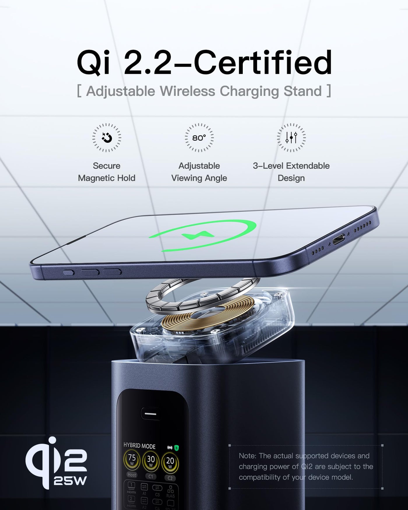 15 in 1 USB C Docking Station Dual Monitor 160W 4K Wireless Charging