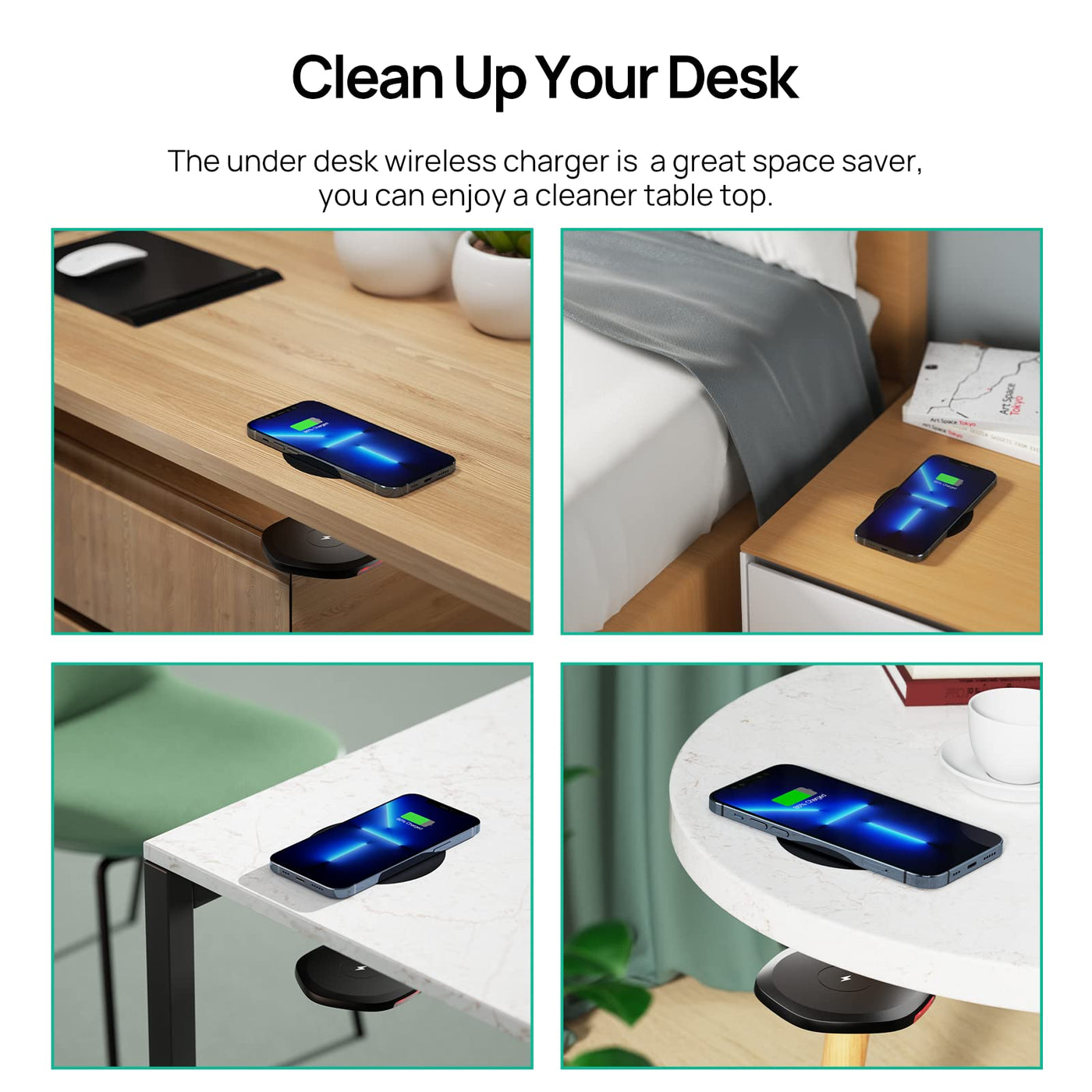 30mm Invisible Under Table Wireless Charging Station