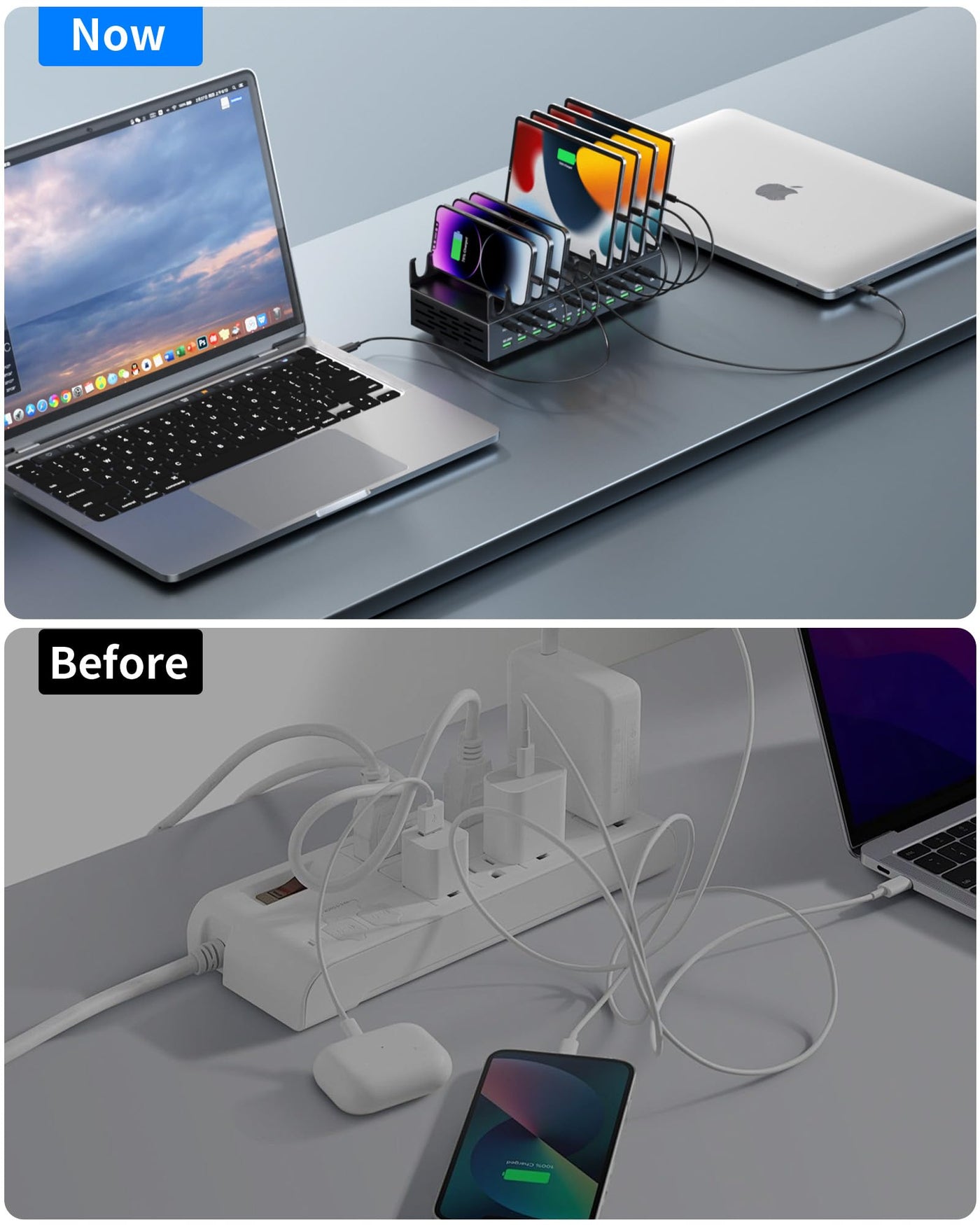 20 Port USB Charging Station for Multiple Devices