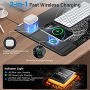 15W Fast Wireless Charging Mouse Pad Large Gaming Desk Mat