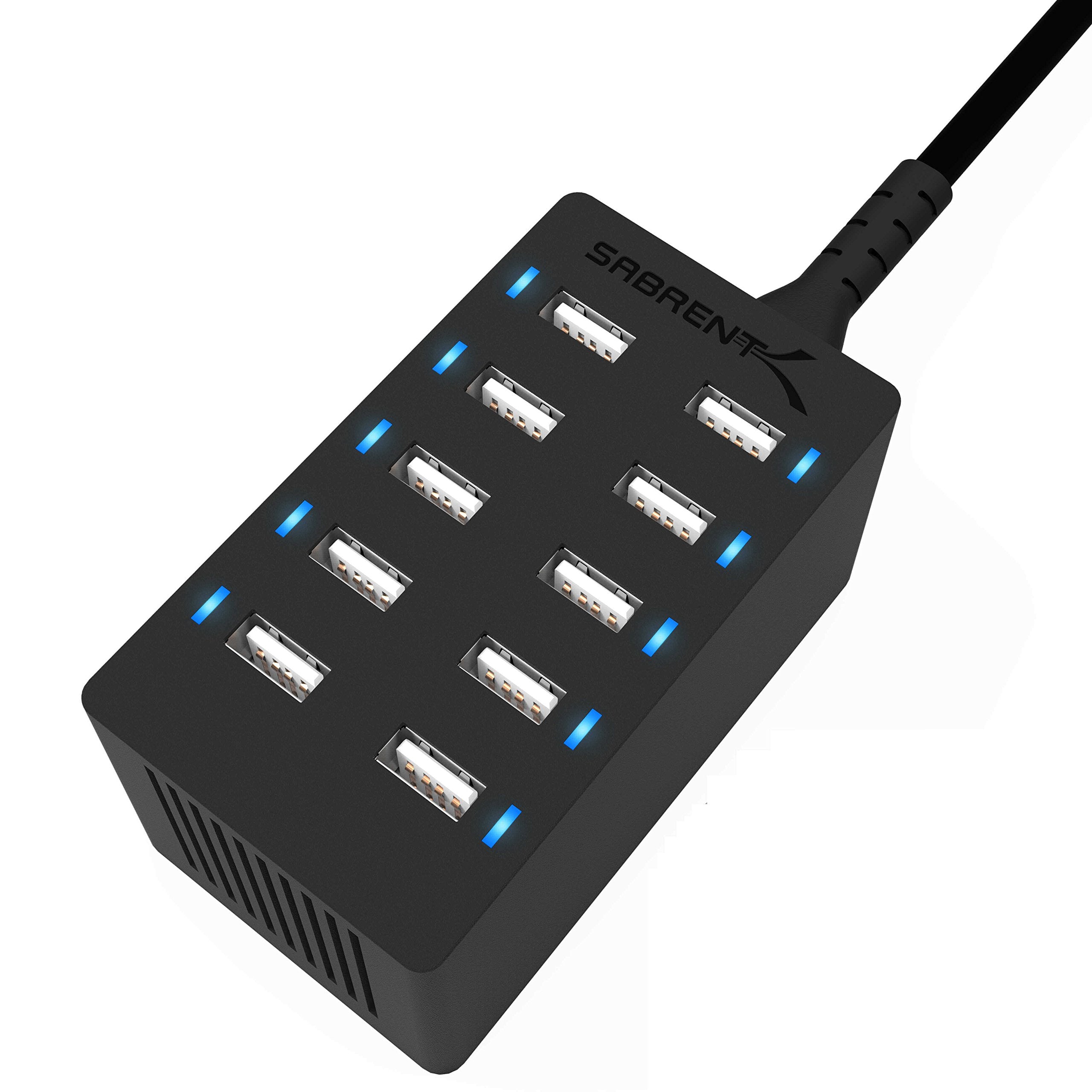 252W 8 Port USB C USB A Desktop Charger with Real Display