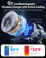 Qi2 25W 3 in 1 Magnetic Wireless Charging Station with Active Cooling
