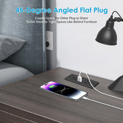 5 in 1 Recessed Power Strip 20W USB C Furniture Outlet Flat Plug