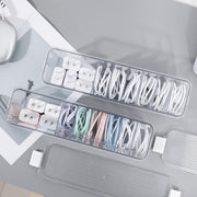 2 Pack Clear Cord Organizer Box for Desk Drawer Cable Storage Container
