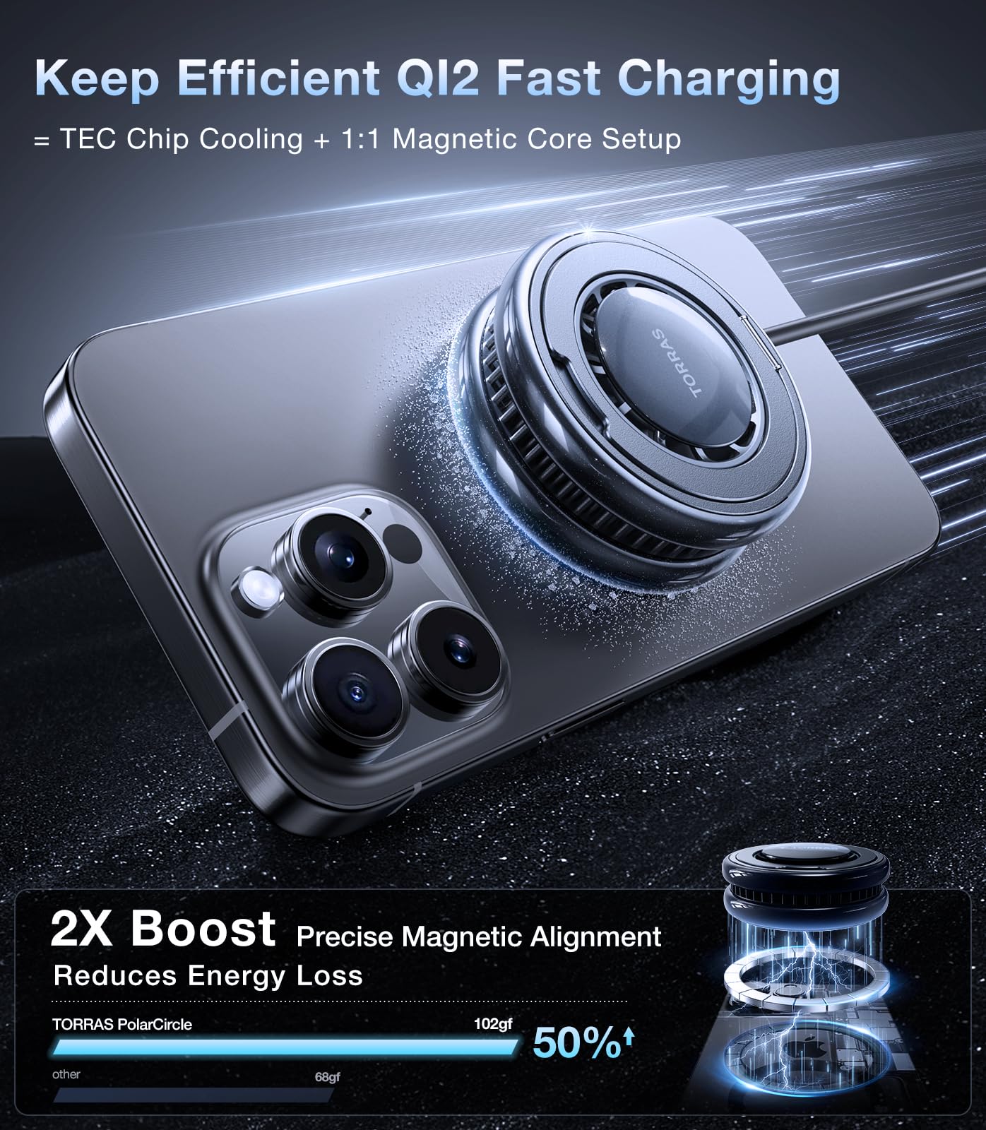 Magnetic Wireless Charger Pad Cooling Charging Bases