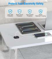 Recessed Desk Power Grommet with 1 AC Outlet and 2 USB Ports
