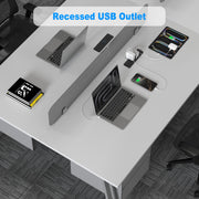 65W USB C Recessed Power Strip Desktop 4 AC Outlet PD GaN Charger