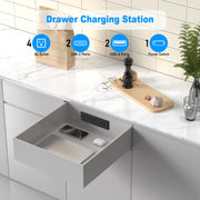 65W Recessed Power Strip with Retractable Spring Cord
