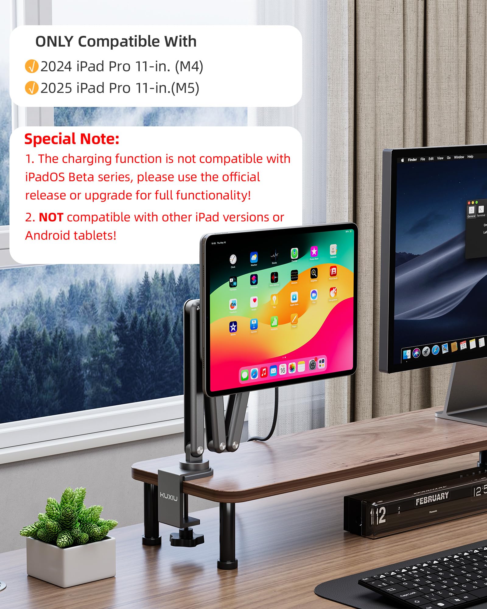Magnetic Wireless Charging Stand Aluminum Alloy Adjustable Tablet Holder