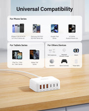 100W GaN 6 Port USB C Fast Charging Station Cube Wall Charger