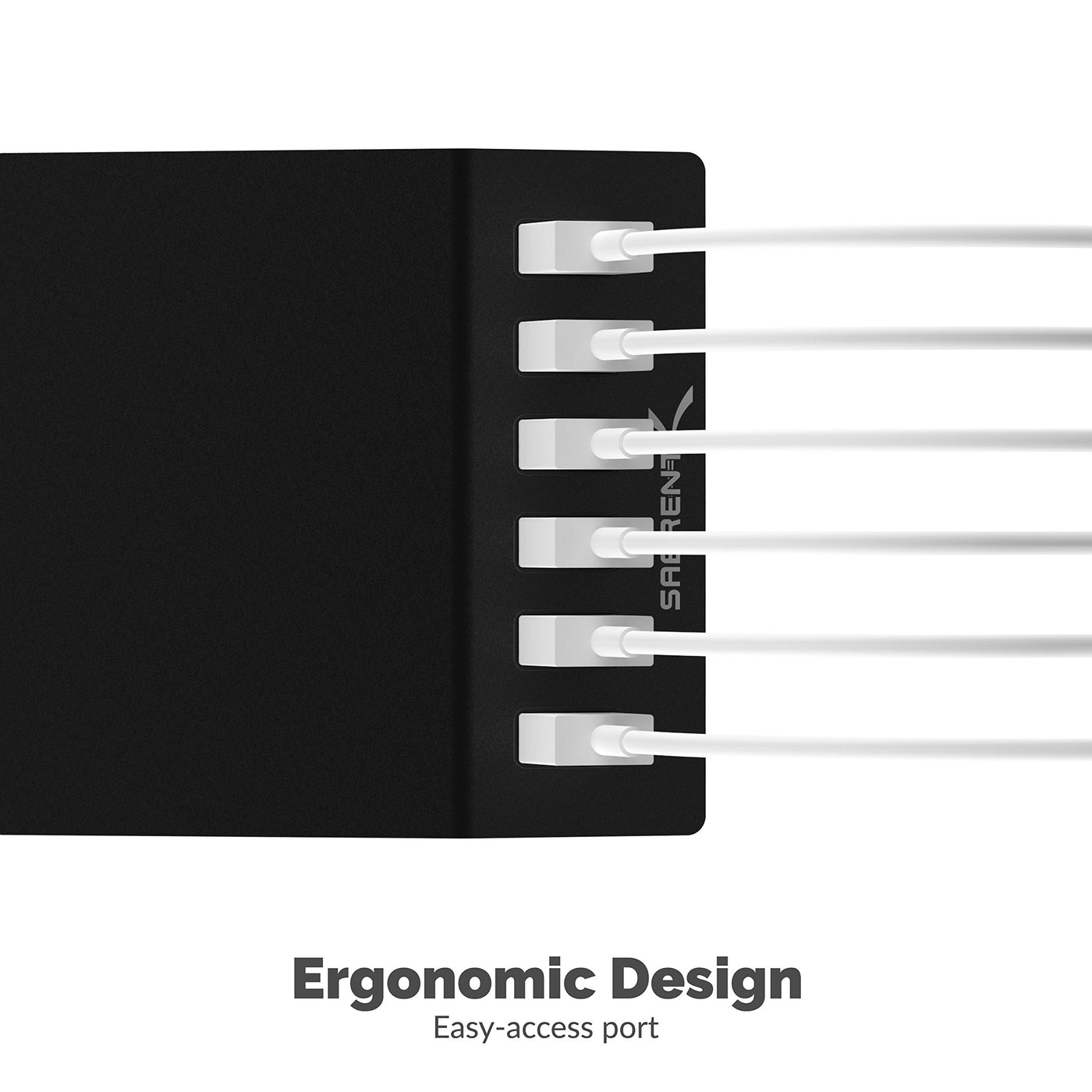 252W 8 Port USB C USB A Desktop Charger with Real Display