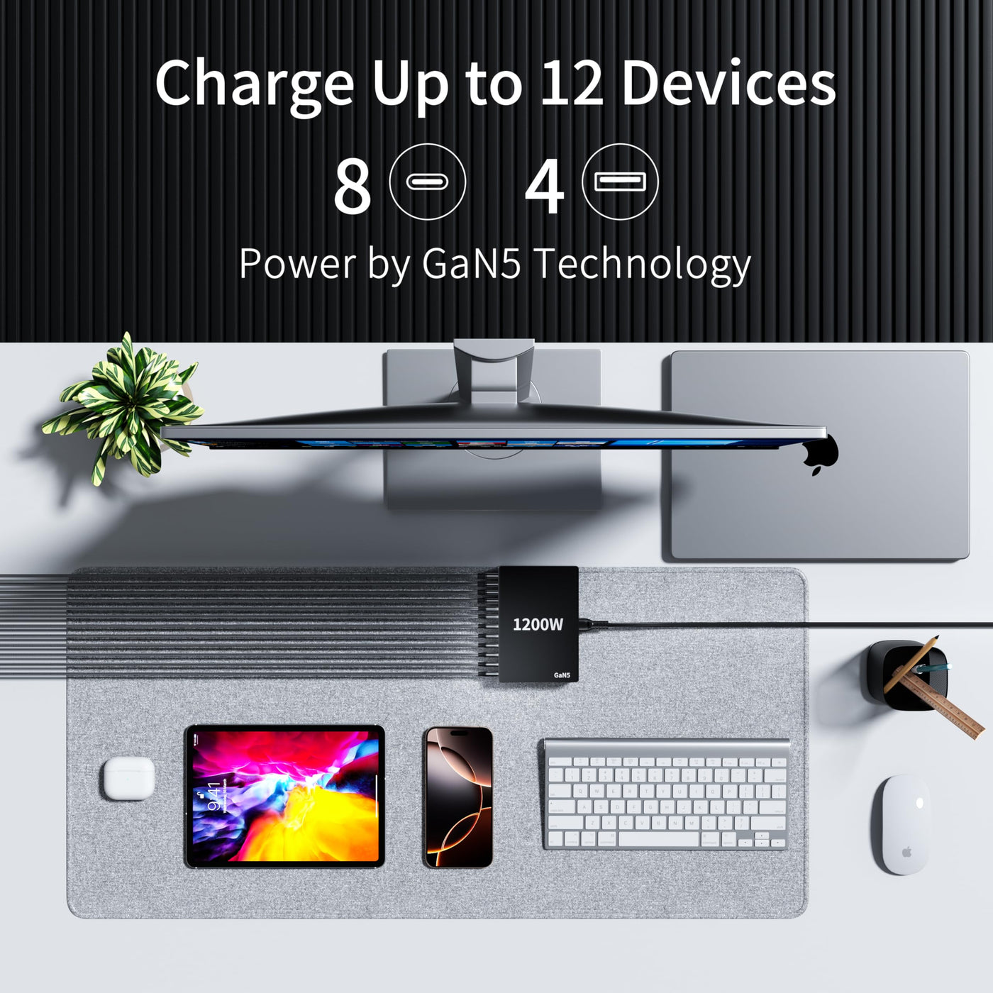 1200W USB C 12 Port Fast Charging Station PD 140W Laptop Charger